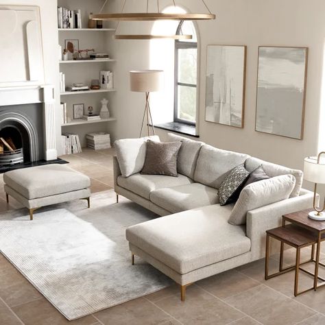 Chaise sectional living room layout