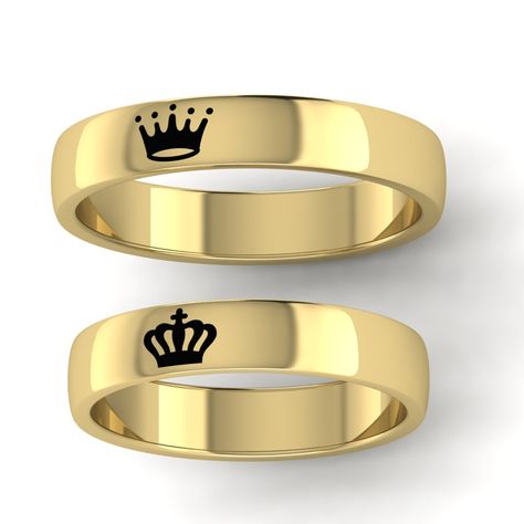 band ring of queen and king King Queen Engagement Ring, King Queen Rings, Stretch Rings, Gold Minimalist Ring, Couple Ring Design, Queen Rings, Couple Band, Rings Etsy, Dainty Rings