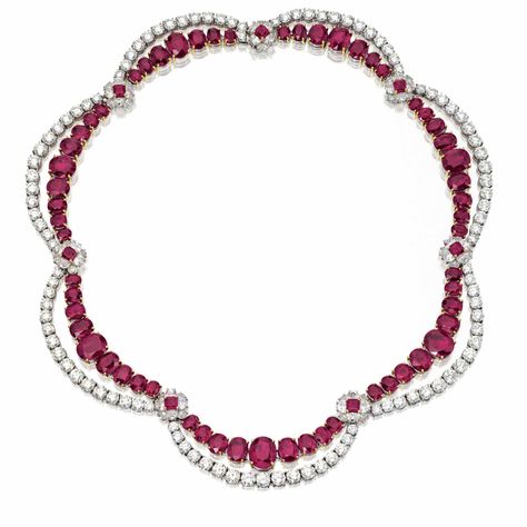 Jewellery Ruby, Ruby Jewelry Necklaces, Red Jewellery, Kinetic Jewelry, Ruby And Diamond Necklace, Ruby Jewellery, The Bling Ring, Diamond Necklaces, Ruby Necklace