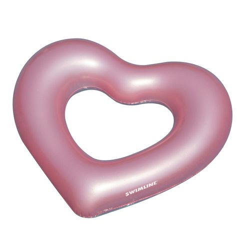 Swimline 68" Metallic Pink Heart Shaped Inner Tube Swimming Pool Float Inner Tube Float, Pool Types, Cute Pool Floats, Pool Tube, Blow Up Pool, Pool Floaties, Swimming Pool Floats, Swimming Pool Accessories, Pvc Patches