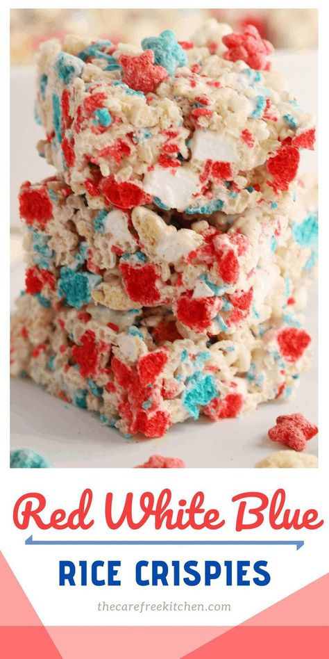 The Best Rice Krispie Treats, Best Rice Krispie Treats, Best Rice Krispie Treats Recipe, Candy Fudge, Blue Rice, Best Rice, Krispie Treats Recipe, Patriotic Desserts, Rice Krispies Treats