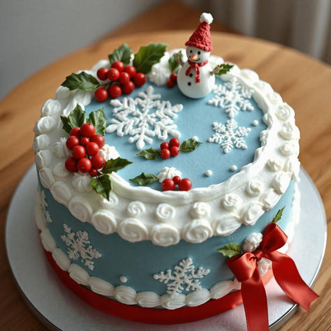 Christmas Blue, Blue Cakes, Fake Bake, Christmas Cake, Cake Designs, Baking, Cake, Christmas, Blue