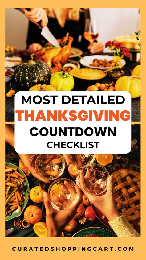 Follow these must-know tips for a perfectly organized Thanksgiving! This comprehensive checklist takes you through every part of your holiday prep. Whether you're a first-time host or a seasoned Thanksgiving pro, these tips will help you stay stress-free and focused on the joy of the holiday. Thanksgiving tips, Thanksgiving checklist, Thanksgiving timeline, holiday prep, Thanksgiving hosting tips, Thanksgiving planning guide, hosting Thanksgiving, Thanksgiving decorations, thanksgiving countdown Tips For Hosting Thanksgiving, Thanksgiving Dinner Checklist Food, Preparing To Host Thanksgiving, Thanksgiving Day Timeline, Hosting Thanksgiving Checklist, Thanksgiving Host Checklist, Thanksgiving Hacks Tips, Thanksgiving Countdown Calendar, Thanksgiving Checklist Hosting