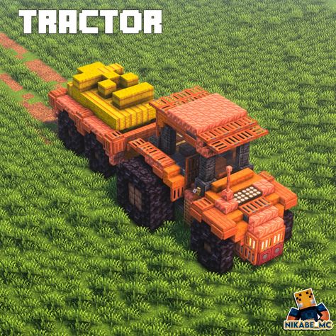 Minecraft Tractor, Château Minecraft, Minecraft Welten, Minecraft Steampunk, Tractor Design, Minecraft Structures, Minecraft Farm, Cool Minecraft Creations, Minecraft Room