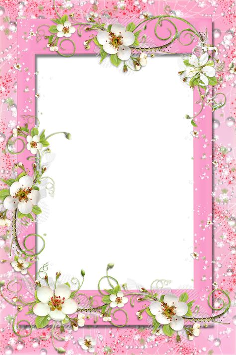 Pink Frame Png, Romantic Frame, Png Frame, Printable Frames, Flower Picture Frames, Flower Background Images, Colorful Borders Design, Pink Png, Frame Border Design