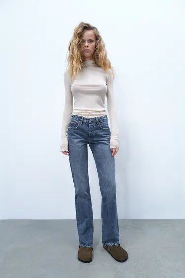 Mid Rise Jeans Outfit, Bootcut Jeans Outfit, Zara Straight Leg Jeans, Vintage Boyfriend Jeans, Flare Jeans Outfit, Cut Out Jeans, Straight Leg Jeans Outfits, Full Length Jeans, Mid Waist Jeans