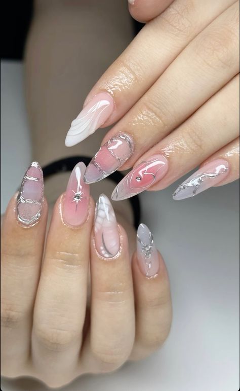 #BEAUTY ,#REALATIONSHIPS #Fashion #Outfits #Winter Outfits #Animals Nail Ideas Douyin, Long Korean Nails, Fancy Almond Nails Designs, Nails Korean Aesthetic, Japanese Nail Designs Kawaii, Korean Pink Nails, Txt Inspired Nails, Pink Korean Nails, Korean Nails Ideas