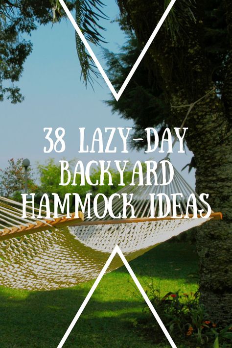 Suspended portable hammock with a delicate weave cotton fibers in a luscious green backyard looks calm and inviting. #hammok #backyardhammok #portablehammok Outdoor Hammock Ideas Backyards, Outdoor Hammock Area, Hammock Ideas Backyard, Sand Backyard, Backyard Hammock Ideas, Hammock Posts, Zen Area, Backyard Improvements, Hammock Ideas