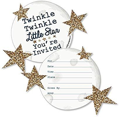 Amazon.com: Twinkle Twinkle Little Star - Shaped Fill-In Invitations - Baby Shower or Birthday Party Invitation Cards with Envelopes - Set of 12: Toys & Games Hawaiian Luau Party Invitations, Graduation Party Cards, Luau Party Invitations, Luau Birthday Invitations, Graduation Invitation Cards, Girl Birthday Party Invitations, Graduation Party Supplies, Baby Shower Party Supplies, Invitation Kits