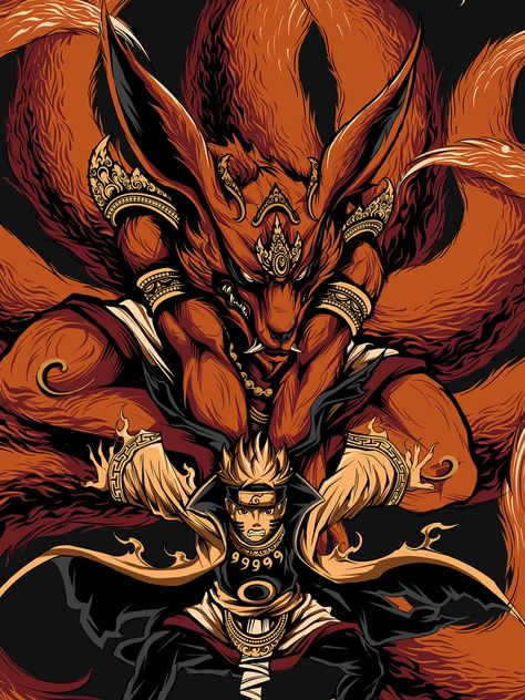 KURAMA X NARUTO Naruto Tshirt, Kurama Susanoo, Cool Animes, Naruto Kurama, Character Mask, Kurama Naruto, Venom Comics, Naruto Tattoo, Naruto And Sasuke Wallpaper