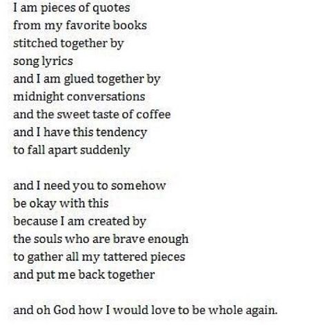 I want to be whole again. Whole Again Book, I Want To Be, Sweet Taste, Get To Know Me, I Need You, Its Okay, Getting To Know, Song Lyrics, Favorite Books