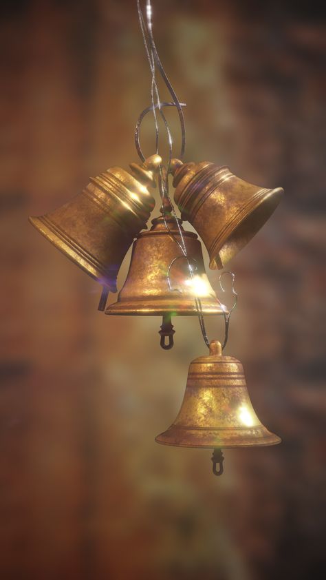 Bells_14, on ArtStation at https://www.artstation.com/artwork/L3wX4P Bells Aesthetic, Bell Aesthetic, Antique Bell, Temple Bells, Bell Art, Ring My Bell, Ding Dong, Temple Architecture, Background Hd Wallpaper