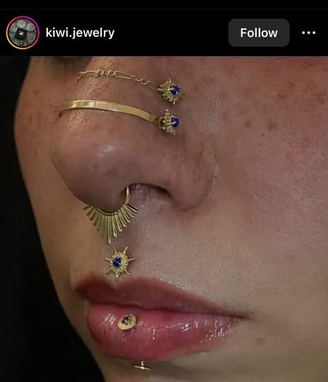 Medusa Piercing Jewelry, Septum Piercing Jewelry, Dope Jewelry Accessories, Cool Ear Piercings, Face Piercings, Cute Ear Piercings, Cool Piercings, Face Jewellery, Piercing Inspo