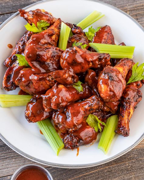 Buffalo BBQ Wings (Sweet & Spicy) - Chiles and Smoke Bbq Wings, Buffalo Sauce, Sweet And Spicy, Buffalo, Sauce