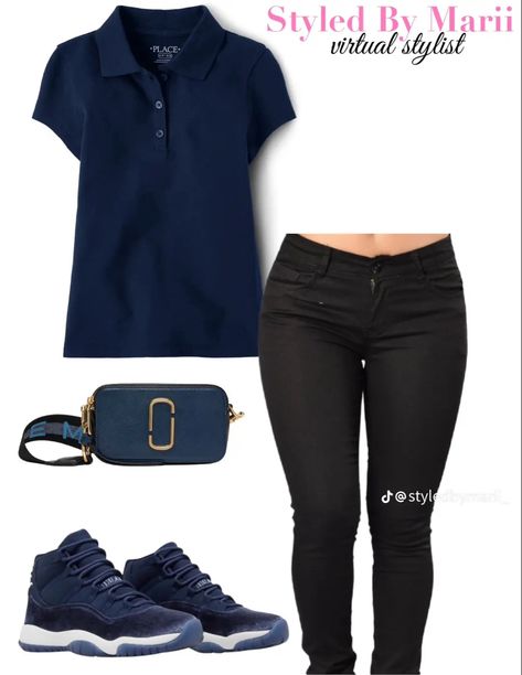 High School Outfits, Style Me, Lifestyle, Blue, Black