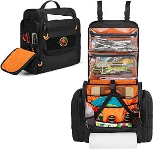 HODRANT Large Tactical Camping Kitchen Organizer, Hanging Cookware Storage Bag with Paper Towel Holder & Multi Pockets, Portable Camp Utensil Organizer for Outdoor BBQ Cooking Essentials, Bag Only Hanging Cookware, Tactical Camping, Outdoor Camping Kitchen, Cookware Essentials, Utensil Organizer, Camping Utensils, Cookware Storage, Camping Kitchen, Car Tent