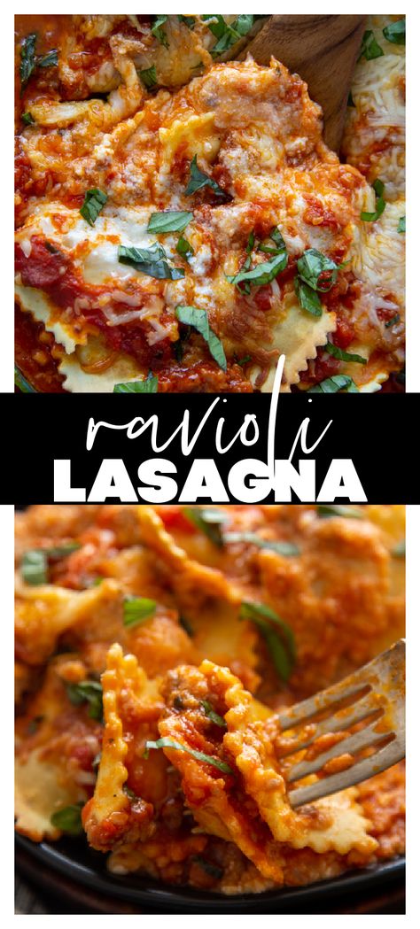 Ravioli Lasagna - Dash of Sanity Fresh Ravioli Lasagna, Ravioli Casserole, Ravioli Lasagna, Quick Pasta Recipes, Classic Lasagna, Meals Ideas, European Recipes, Cozy Dinner, Best Pasta Recipes