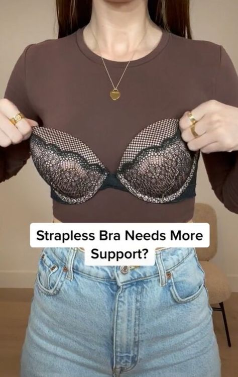 Diy Strapless Bra, Strapless Bra Hacks, Bra Tape, Old Bras, Bra Hacks, Pretty Bras, Dress Alterations, Diy Fashion Hacks, Shirt Dress Casual