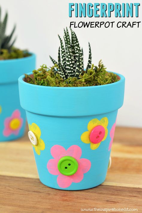 Mother's Day Flower Pot Craft · The Inspiration Edit #flowerpots #preschoolactivities #mothersdaygifts #mothersdaycrafts #mothersday #mothersdaycraftsforkids Plant Pot Crafts, Mothers Day Flower Pot, Plant Pots Crafts, Pot Craft, Fingerprint Crafts, Flower Pot Decoration, Flower Pot Art, Plant Crafts, Painted Pots Diy