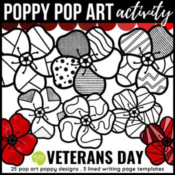 Red Poppy Pop Art Veterans Day Activity Bulletin Board Decor Activity Poppy Flower Veterans Day, Poppy For Veterans Day, Poppies Veterans Day, Grade 1 Remembrance Day Art, Remembrance Day Poppies, Remembrance Day Decorations, Veteran's Day Activities, Remembrance Day Art Grade 5, Remembrance Day Crafts For Kindergarten