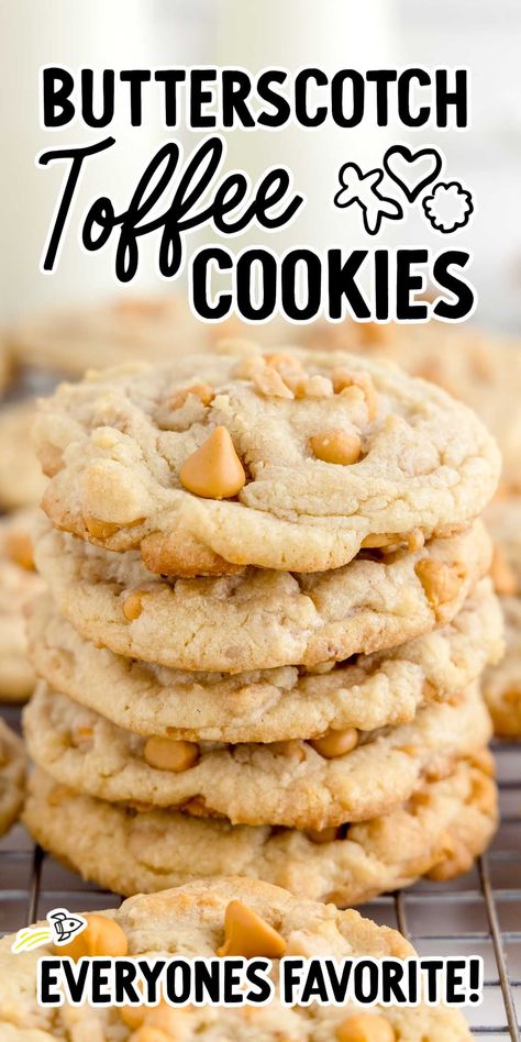 Butterscotch Toffee Cookies, Butterscotch Toffee, Toffee Cookie Recipe, Butterscotch Recipes, Toffee Chips, Butterscotch Cookies, Blueberry Cookies, Toffee Cookies, Toffee Bits