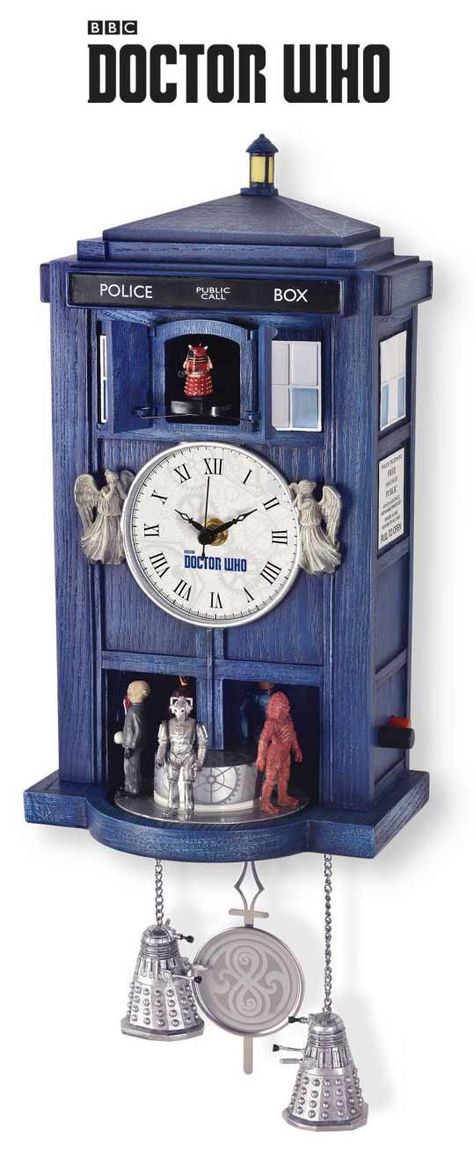 Bradford Exchange Tardis Sculpted Clock In Stock – Merchandise Guide - The Doctor Who Site Nerdy Bedroom, Doctor Who Bedroom, Doctor Who Room, Doctor Who Decor, Disney Clock, Tardis Art, Doctor Who Gifts, Doctor Who Crafts, Weeping Angels