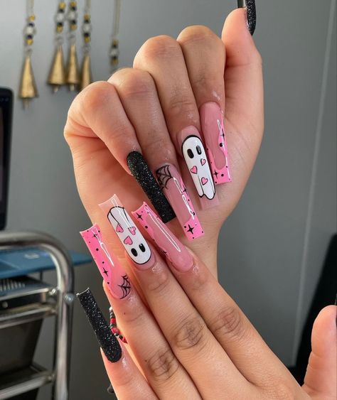 Overlay Nails, Horror Nails, Holloween Nails, Nail Swag, Short Square Acrylic Nails, Long Acrylic Nails Coffin, Halloween Nail Art, Long Square Acrylic Nails, Acrylic Nails Coffin