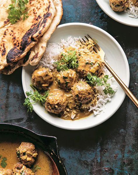 Baked Coconut-Curry Meatballs Recipe - PureWow Baked Coconut Curry Meatballs, Ground Lamb Recipes, Baked Meatball Recipe, Curry Meatballs, Cold Weather Food, Lamb Curry, How To Cook Meatballs, Healthy Fall, Fall Recipes Healthy