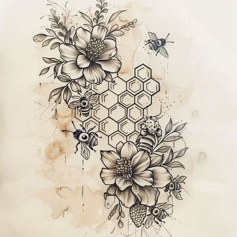 Half Sleeve Inspiration, Sunflower Tattoo Add On, Simple Tattoos For Women Hand, Tattoo Idea Sleeve Female, Ocean Tattoos Thigh For Women, Athletic Tattoos Female, Large Carnation Tattoo, Watercolor Bee Tattoo Ideas, Light Color Flower Tattoo