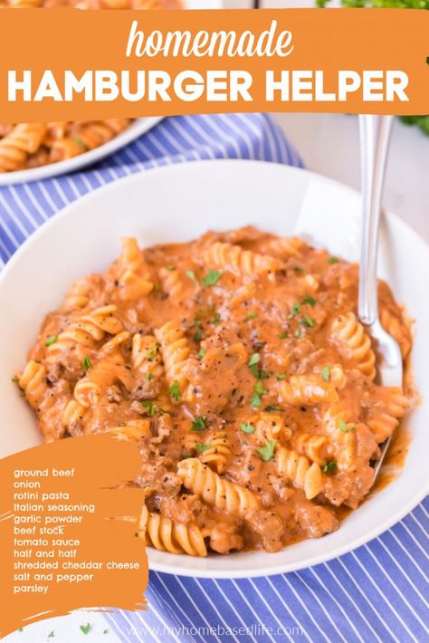 Beef Pasta Hamburger Helper, Hamburger Helper Recipes, Beef Pasta Recipes, Cheeseburger Pasta, Ground Beef Pasta, Easy Skillet Meals, Homemade Hamburger, One Skillet Meals, Beef Pasta