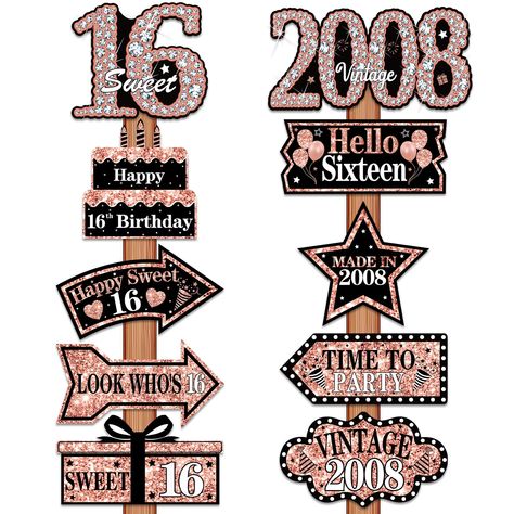 Hello 16 Birthday, Happy 16th Birthday Girl, 18th Birthday Party Ideas Theme Decoration, 16th Birthday Decor, Happy Birthday 16, Sweet Sixteen Themes, Hello 16, Sweet Sixteen Party Themes, Birthday Decorations For Women