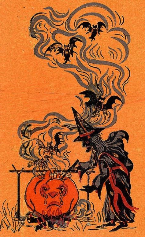 43 Hilarious Vintage Postcards For Your Halloween ~ Vintage Everyday Old Fashioned Halloween, Vintage Halloween Cards, Vintage Halloween Art, Vintage Halloween Images, Photo Halloween, The Legend Of Sleepy Hollow, Carte Halloween, Halloween Graphics, Shirt Company