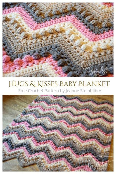 Easy Patterns, Crochet Afgans, Crochet For Beginners Blanket, Crochet Blanket Designs, Crochet Blanket Afghan, Hugs Kisses, Crochet Goodies, Manta Crochet, Haken Baby