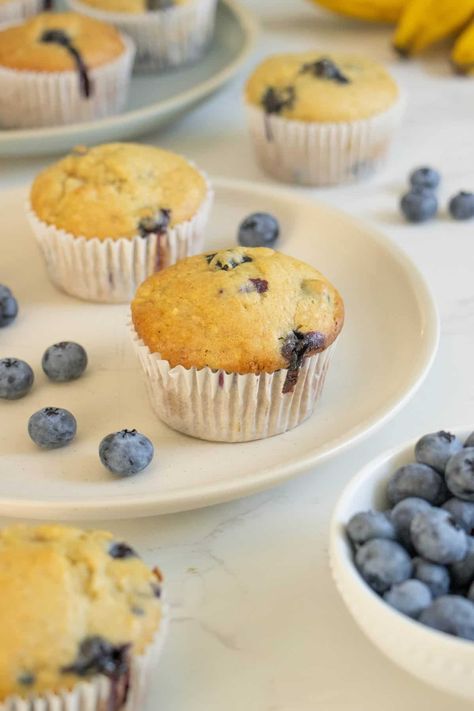 Morning Meal Prep, Honey Muffins, Einkorn Recipes, Banana Blueberry Muffins, Vegan Breakfasts, Vegan Breakfast Easy, Grab And Go Breakfast, Ancient Grains, Banana Blueberry