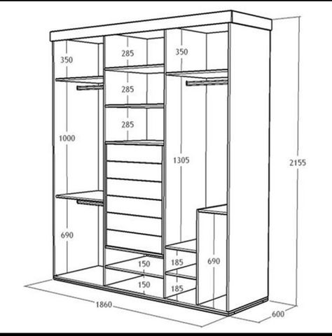 Internal distribution / wardrobe Wardrobe Internal, Wardrobe Internal Design, Closet Layout, Kitchen Corner, Wardrobe Design, Dressing Room, Bedroom Interior, Chia, Room Divider