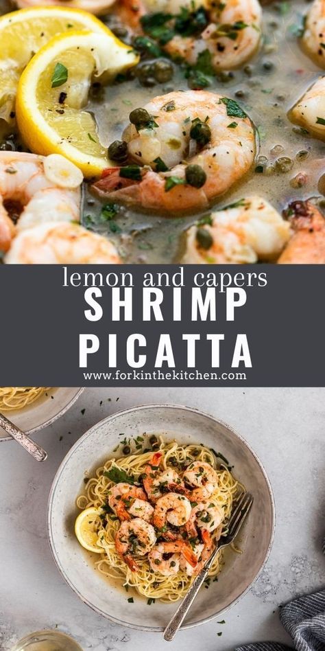 Shrimp Pasta With Capers, Shrimp Capers Pasta, Shrimp With Lemon Caper Sauce, Shrimp And Capers Recipes, Shrimp Scampi With Capers, Fancy Shrimp Dinner, Shrimp And Capers Pasta, Lemon Caper Shrimp Pasta, Shrimp Piccata Pasta