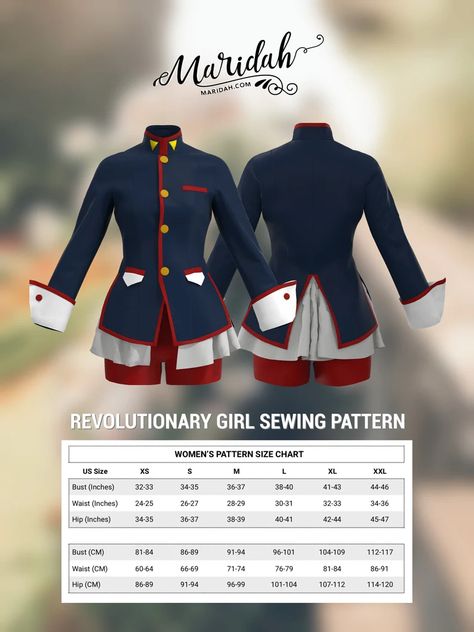 Revolutionary Girl Sewing Pattern / Cosplay Pattern / Utena | Etsy Cosplay Sewing, Revolutionary Girl Utena, Girl Cosplay, Sewing Patterns Girls, Womens Sewing Patterns, Anime Poses Reference, Anime Poses, Art Tips, Sewing Pattern