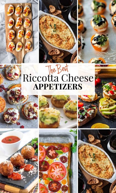 Ricotta Appetizers Appetizer Recipes Ricotta, Crostini Ricotta Appetizers, Crustini Appetizers Ricotta, Baked Ricotta Cheese, Savoury Ricotta Recipes, Ricotta Recipes Appetizers, Ricotta Cheese Appetizer Recipes, Appetizers With Ricotta Cheese, Ricotta Cheese Appetizers