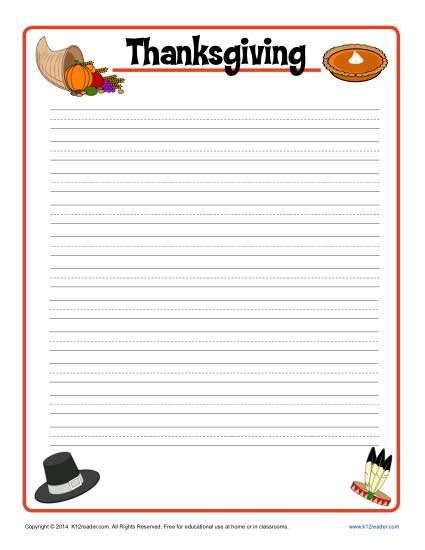 Thanksgiving Lined Paper for Writing - Use this lined writing paper in class or at home as a fun and creative writing activity. Free Printable Lined Paper, Thanksgiving Writing Paper, Lined Paper Template, Turkey Writing, Paper Template Free, Paper For Writing, Letter Writing Template, Writing Paper Template, Thanksgiving Worksheets