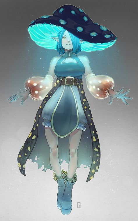 ArtStation - 蘑菇女孩 Earth Character Design, Mushroom Warrior, Mushroom Island, Mushroom Person, Witch Mushroom, Mushroom Elf, Fae Creatures, Mushroom Witch, Mushroom People