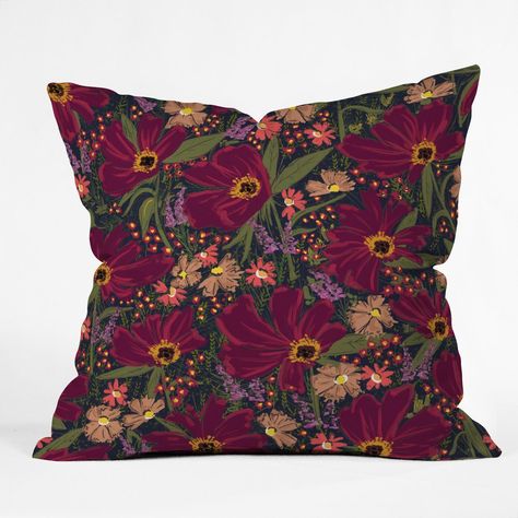 Throw Pillow Deny Designs, Red Joy Laforme, Blankets And Pillows, Floral Throw Pillow, Weathered Oak, Velvet Blanket, Floral Throw Pillows, Designer Throws, Rectangular Coffee Table, Deny Designs