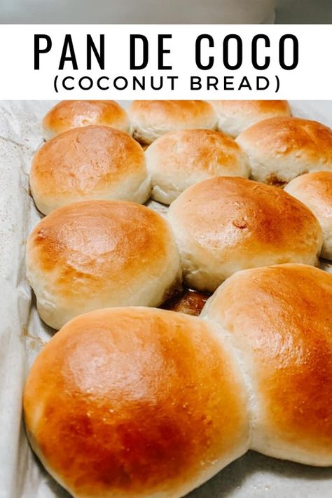 Honduran Coconut Bread, Pan Sobao Puerto Rico Recipe, Pandecoco Recipe, Pandesal Recipe, Coconut Bread Recipe, Coconut Buns, Night Dinner Recipes, Beer Bread Recipe, Coconut Bread