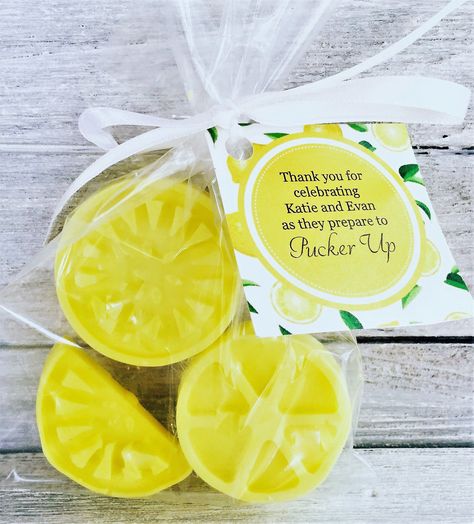 Lemon Favors, Lemon Themed Bridal Shower Ideas, Bridal Shower Ideas Games, Lemon Party Favors, Themed Bridal Shower Ideas, Bridal Shower Quotes, Lemon Themed Party, Rustic Favors, Soap Party Favors