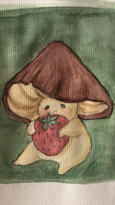 I tried to draw one of @fairydropart mushrooms, check the link if you want to know how to draw it Mushroom Bunny Drawing, Small Mushroom Painting Easy, Mashrooms Drawing Aesthetic Indie, Cottagecore Mushroom Drawing, Mashrom Drawing Ideas, Cute Mushroom Drawing Easy, Drawing Ideas Cottagecore, Mashrooms Drawing Indie Easy, Cottagecore Sketchbook