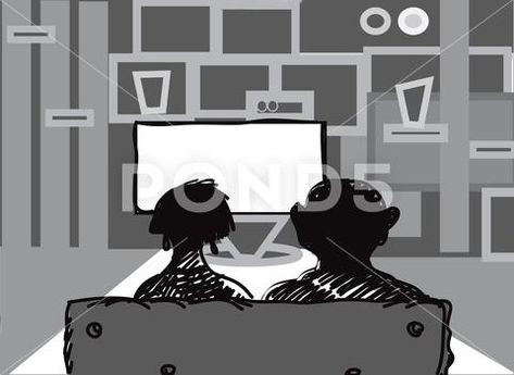 Family Watching TV Stock Illustration #AD ,#Watching#Family#TV#Illustration Watching Tv Illustration, Family Watching Tv, Couple Watching Tv, Tv Illustration, Home Black And White, Family Sketch, Collage Elements, Movie Birthday, Family Tv