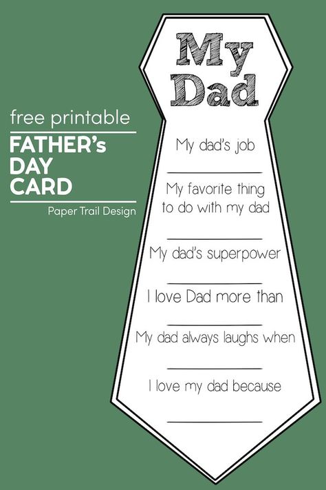 Father's Day Free Printable Cards. DIY father's day fill in cards are a great father's day craft. Easy father's day homemade gifts for Dad and Grandpa. Father's Day Card Template, Homemade Gifts For Dad, Diy Father's Day Crafts, Father's Day Activities, Father's Day Printable, Free Printable Cards, Fathers Day Card, Card Templates Free, I Love My Dad