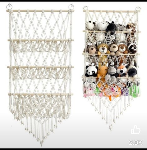 Stuffed Animal Net, Stuffed Animal Holder, Toy Storage Shelves, Stuffed Animal Hammock, Toy Net, Hanging Rope Shelves, Bilik Permainan, Doll Storage, Living Room Playroom