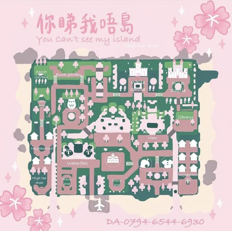 Acnh Pink Island Dream Code, Acnh Pink Island, Acnh Elegantcore, Acnh Sanrio, Acnh Maps, Acnh Layout, Kawaii Island, Pink Cottagecore, Pink Island