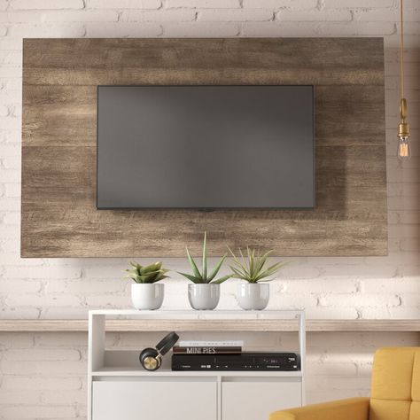 Wade Logan® Hawkinsville Floating TV Stand for TVs up to 75" & Reviews | Wayfair Vinyl Wall Panels, Floating Entertainment Center, Floating Tv Stand, Floating Tv, Pvc Wall Panels, Cool Tv Stands, Reclaimed Wood Wall, 3d Wall Panels, Wood Panel Walls