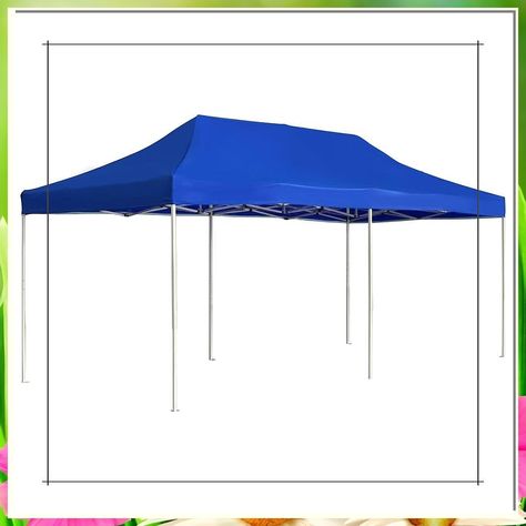 Professional Folding Party Tent Aluminum 19.7'x9.8' Blue,Party Tent with Sunshade Canopy UV Protection, Aluminum Frame, Foldable Design, Blue Canopies, Gazebos & Pergolas, Outdoor Structures Beautiful Environment, Pergola Design, Gazebo Pergola, Beautiful Outdoor Spaces, Backyard Spaces, Pergola Designs, Blue Party, Party Tent, Canopies